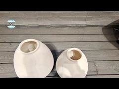 Handgeschnitzte runde Vintage-Faschenglauplanter mit klassischer Vintage-Ausführung