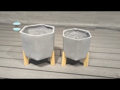 Individuell angefertigter Fiber Clay Planter mit 7-8 Jahren Innenlebensdauer und Rhombus-Design