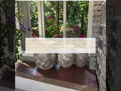 Neutraler beige runder Glasfaserpflanzer mit vertikal gestreiftem Muster Leichtgewicht langlebiger, wartungsarmer Blumentopf Urlaub Villa Hotel Einkaufszentrum Büro Dekoration Garten Landschaftsgestaltungsprojekt