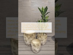 Nachahmen ungleichmäßige Textur des Steins erdigem Ton runden Faser Tonpflanzer Leichtgewicht langlebig wartungsarme Blumen Topf Urlaub Villa Büro Dekoration Dach Garten Landschaftsgestaltung Projekt
