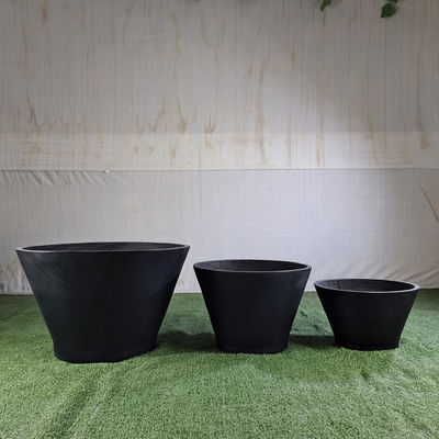kaufen Großhandel Beliebte Faser Ton Planter Textur Oberfläche Weiße runde Blumenkrüge zur Dekoration online manufacture