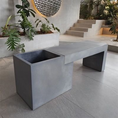 kaufen Rechteckige GRC Beton Terrassentisch Gartenmöbel Außenbetonbänke online manufacture