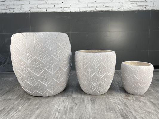 kaufen Individuell angefertigte Fiber Clay Planter 55 Pfund/Set mit Texturoberfläche online manufacture