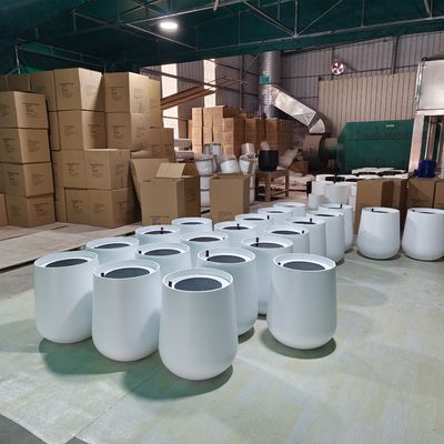 kaufen China Großhandel Runde Form Glasfaser Blumenkrüge GRP Pflanzerbox für Outdoor Indoor Dekor online manufacture