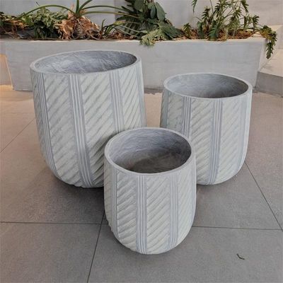 kaufen Textured Surface Round Fiber Clay Planter D480*H480 für elegante Pflanzenanordnungen online manufacture