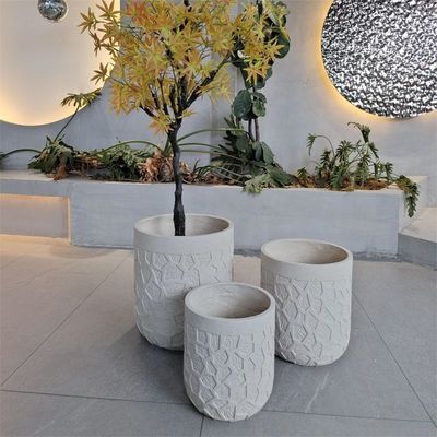 kaufen Rundfaser Zement Topf D380*H410 D290*H350 7-8 Jahre Lebensdauer Textur Oberfläche online manufacture
