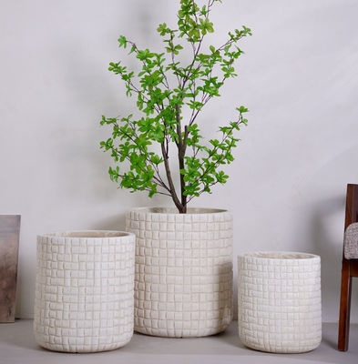 kaufen Vielseitigkeit Karten-Design Neutraler Beige Runder Fiber Clay Planter online manufacture