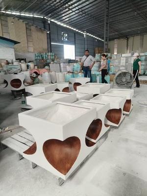 kaufen weiße rechteckige - mit Herz-förmigen Ausschnitten basiert Faser Tonpflanzer leichtgewichtig langlebige Pflegearmatur Blumen Topf Ferienvilla Büro Dekoration Garten Landschaftsgestaltung Projekt online manufacture