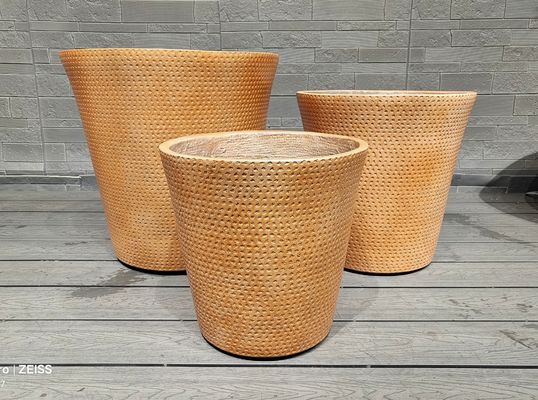 kaufen Minic Webstoffe Warmer Erdtöne Strukturierte Gepunktete Muster Runde Faser Ton Topf online manufacture