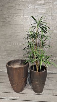 kaufen Bronze - Braun unregelmäßig fließende Welle rund Fiber Clay Planter online manufacture