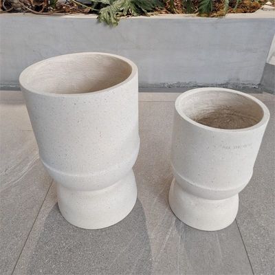 Moderner Indoor-Outdoor-Fiber-Ton-Pflanzer rund 22 Pfund mit Drainage-Loch