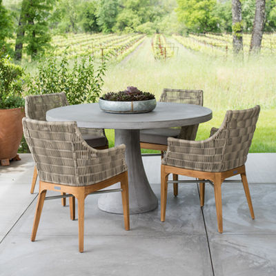 Rechteckige Form Beton Esstisch Für Patio Garten Zuhause GRC Tische