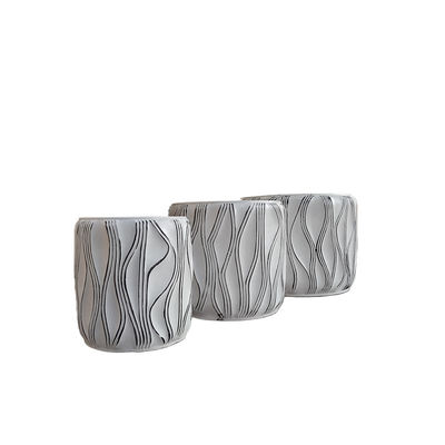 Textierte Oberfläche Runder Fiber Clay Planter mit 5-6 Jahren Lebensdauer im Freien Dauerhafte runde Form