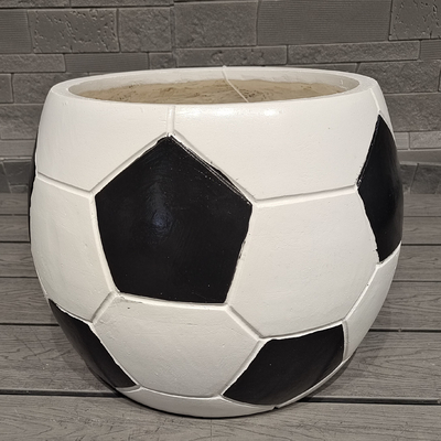 Fußball-Design sportlich Spaß - themenorientiertes Aussehen sphärische Glasfaser Pflanzer leichtgewichtig langlebig wartungsarm Blumentopf Urlaub Villa Büro Dekoration Garten Landschaftsgestaltung Projekt
