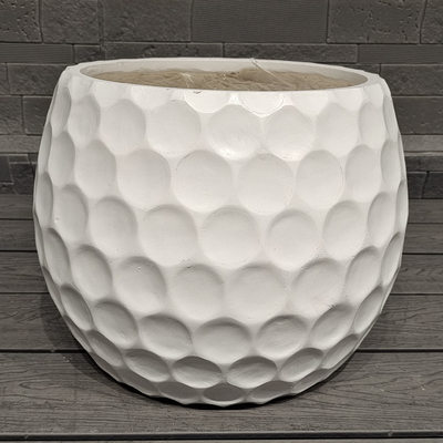 Golfball-Design sportlich Spaß - themenorientiertes Aussehen sphärische Glasfaserpflanzer leichtgewichtig langlebig wartungsarmer Blumenkrug Ferienvilla Büro Dekoration Garten Landschaftsgestaltung Projekt