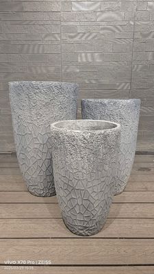 Geometrisch geknackt - wie Design Grau Rund Fiber Clay Planter Mosaikmuster